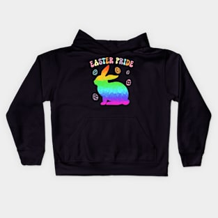 Easter Pride Rainbow Bunny Easter Rabbit LGBT Kids Hoodie